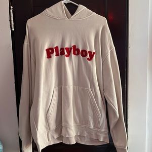 Large white Playboy Hoodie